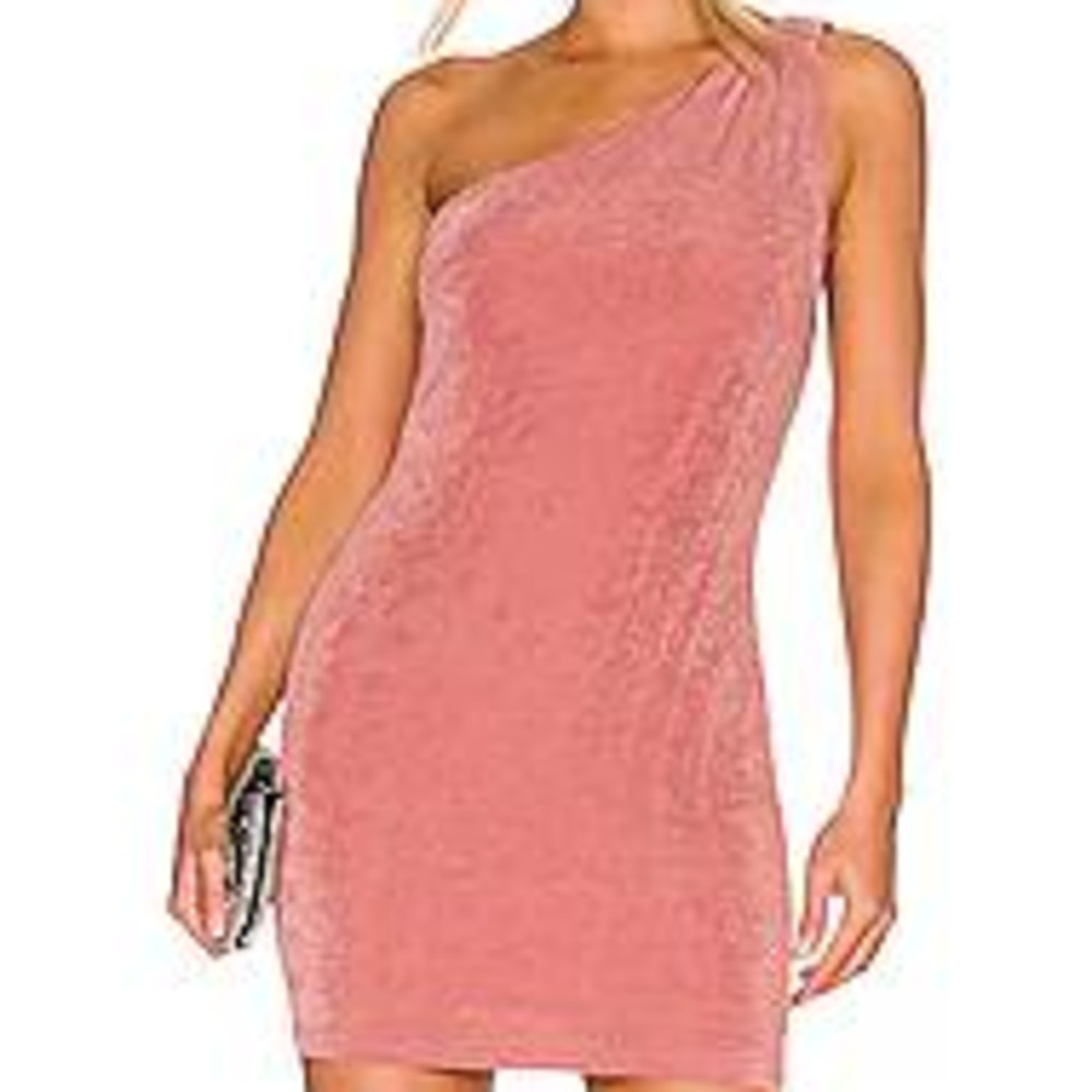 MORE TO COME Gianna One Shoulder Dress in Rose Pink